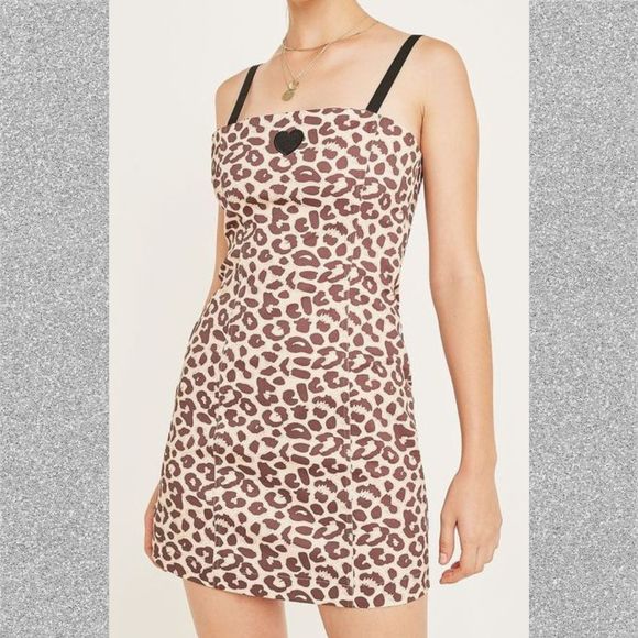 Lazy Oaf Dresses & Skirts - NWT Lazy Oaf Leopard Heart Mini Dress - M